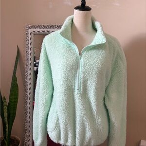 No Boundaries Light Green Teddy Jacket